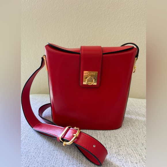Celine Red Crossbody Bag with Gold Hardware - Picture 1 of 10